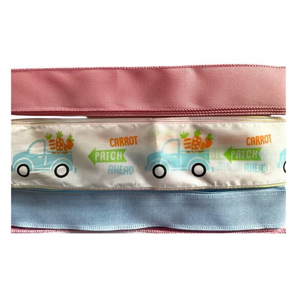 DIY Easter Truck Wreath Making Kit, Spring Sign & Pink Gingham Ribbon Bundle Set - Picture 5 of 5